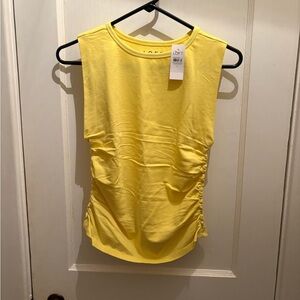 LOFT Yellow Ruched Muscle Tee